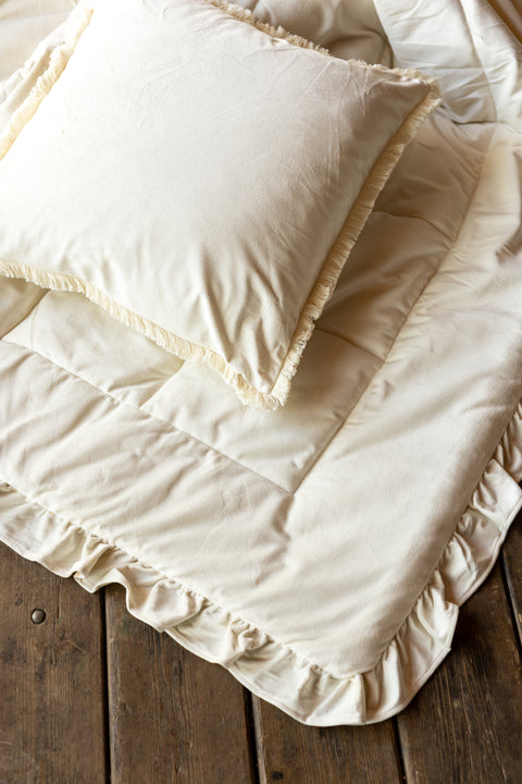 Trapunta Arya matrimoniale con federe – Avorio, Beige, Malva, Ottanio – 260×260 cm