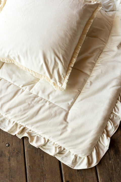 Trapunta Arya matrimoniale con federe – Avorio, Beige, Malva, Ottanio – 260×260 cm