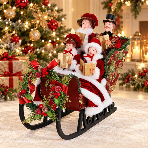 Famiglia di Cantori Natalizi sulla Slitta – Goodwill, 60cm