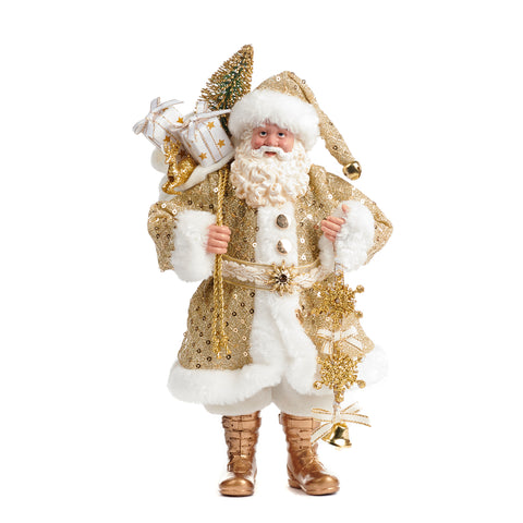 Babbo Natale Dorato con Albero 28cm