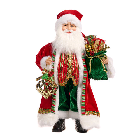 Babbo Natale con Sacco e Decorazione 48 cm – Rosso, Verde e Bianco | Goodwill