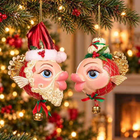 Addobbo Natalizio Pesce Palla Santa Baby Babbo e Mamma Natale – Goodwill, 16,5cm
