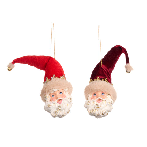 Decorazione “North Pole Santa Head” Goodwill – Testa di Babbo Natale – 14 cm – 2 Varianti