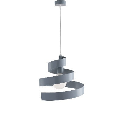 Lampada a Sospensione Moderna in Ferro Bianco, Tortora o Grigio – Grigio – 1 luce