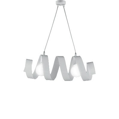 Lampada a Sospensione Moderna in Ferro Bianco, Tortora o Grigio – Bianco – 2 luci