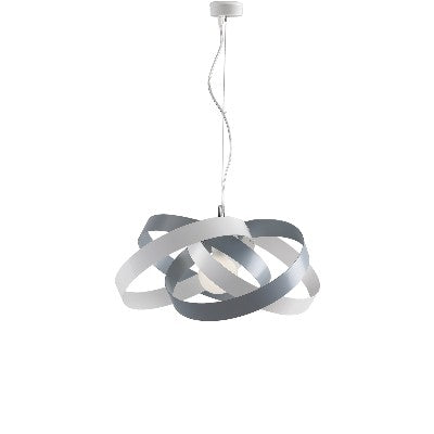Lampada a Sospensione Moderna in Ferro Bianco e Tortora o Grigio – Bianco / Grigio