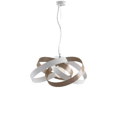 Lampada a Sospensione Moderna in Ferro Bianco e Tortora o Grigio – Bianco / Tortora