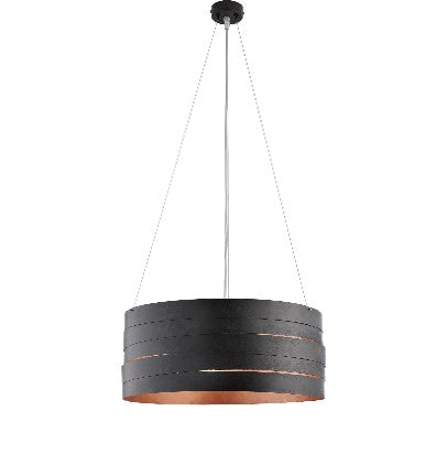 Lampada a Sospensione Industrial in Ferro con Decori Oro, Argento, Rame o Ruggine – Nero / Rame