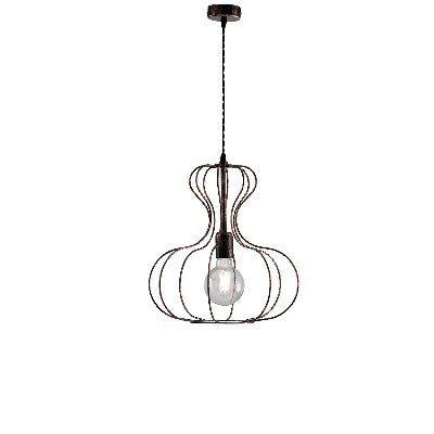 Lampada a Sospensione Vintage in Ferro Nero e Rame, Bianco e Argento o Oro – Nero / Rame