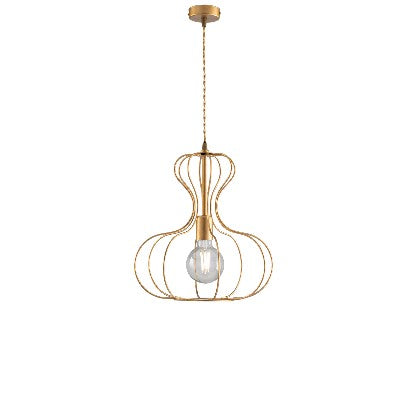 Lampada a Sospensione Vintage in Ferro Nero e Rame, Bianco e Argento o Oro – Oro Ducale