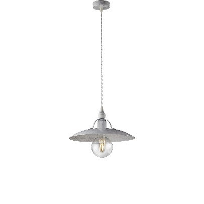 Lampada a Sospensione Vintage in Ferro Marrone e Oro o Bianco e Argento – Bianco / Argento
