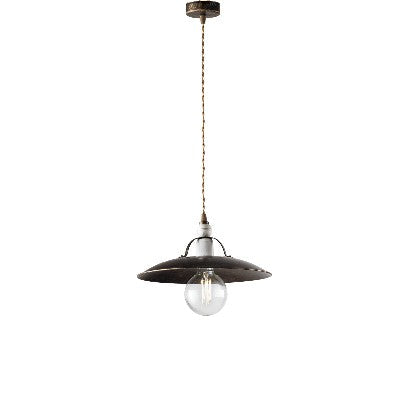 Lampada a Sospensione Vintage in Ferro Marrone e Oro o Bianco e Argento – Marrone / Oro