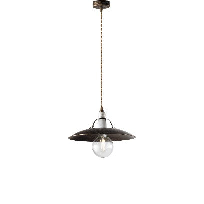 Lampada a Sospensione Vintage in Ferro Marrone e Oro o Bianco e Argento – Marrone / Oro