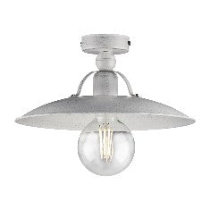 Plafoniera Vintage in Ferro Marrone e Oro o Bianco e Argento – Bianco / Argento