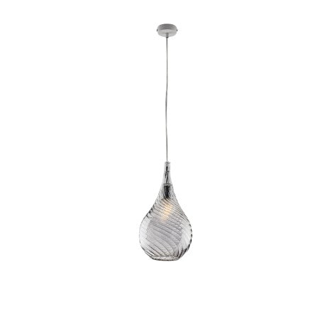 Lampada a Sospensione Moderna con Vetri Pyrex Trasparenti, Ambra o Grigi – Grigio – 1 luce