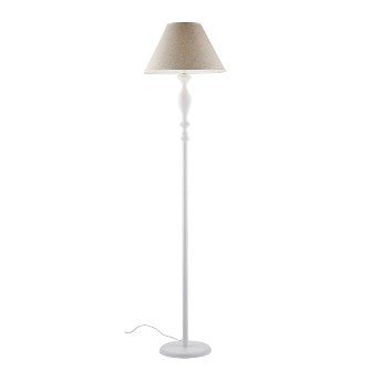 Lampada da Terra Shabby Chic in Legno e Ferro Bianco o Tortora – Bianco Shabby