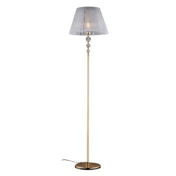 Lampada da Terra Classica in Ferro Dorato e Cristallo – Cristallo / Oro Lucido