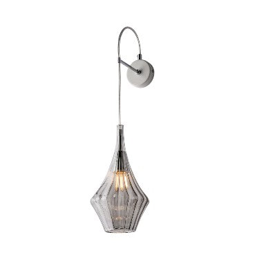 Applique Moderna con Vetri Pyrex Trasparenti, Ambra o Grigi – Grigio