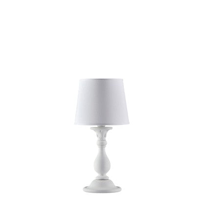 Lampada da Tavolo Shabby Chic in Legno Bianco Shabby o Oro Antico – Bianco Shabby – Lumetto – 1 luce