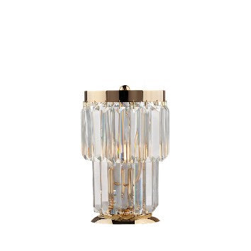 Lampada da Tavolo Classica in Ottone e Ferro Dorato con Strass – Oro Lucido