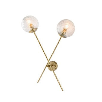 Applique Moderna in Ferro Cromato o Bronzato con Sfere in Vetro – Bronzato – 2 luci – Standard