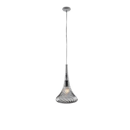 Lampada a Sospensione Moderna con Vetri Pyrex Trasparenti, Ambra o Grigi – Grigio – 1 luce