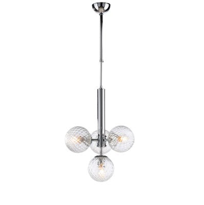 Lampada a Sospensione Moderna in Ferro Cromato o Bronzato con Sfere in Vetro – Bronzato – Standard