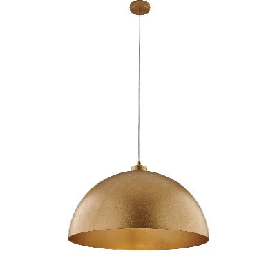 Lampada a Sospensione Industrial in Ferro con Decori Oro, Argento, Rame o Ruggine – Oro – 1 luce – Ø50 cm