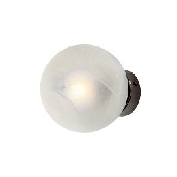 Applique Moderna in Ferro con Sfera in Vetro – Cromo Nero
