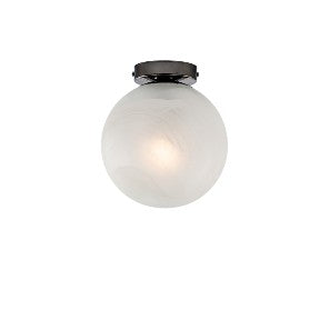 Plafoniera Moderna in Ferro con Sfera in Vetro – Cromo Nero