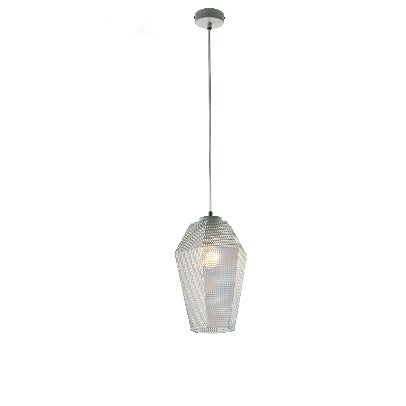 Lampada a Sospensione Moderna con Vetro Soffiato Trasparente, Grigio o Ambra – Trasparente – 1 luce