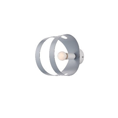 Applique Moderna in Ferro con Fascia Traforata – Bianco / Grigio