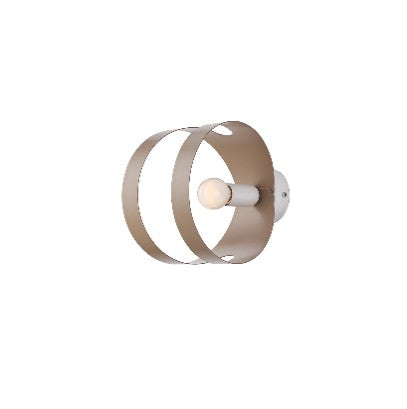 Applique Moderna in Ferro con Fascia Traforata – Bianco / Tortora