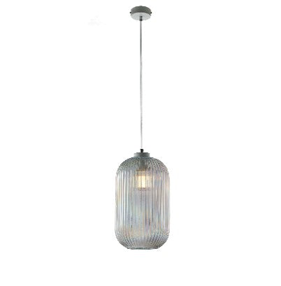 Lampada a Sospensione Moderna con Vetro Soffiato Trasparente, Grigio o Ambra – Trasparente – 1 luce