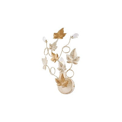 Applique Shabby Chic in Ferro Bianco o Avorio e Oro con Strass – Avorio / Oro