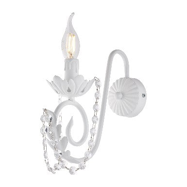 Applique Shabby Chic in Ferro Bianco o Avorio e Oro con Strass – Bianco Shabby