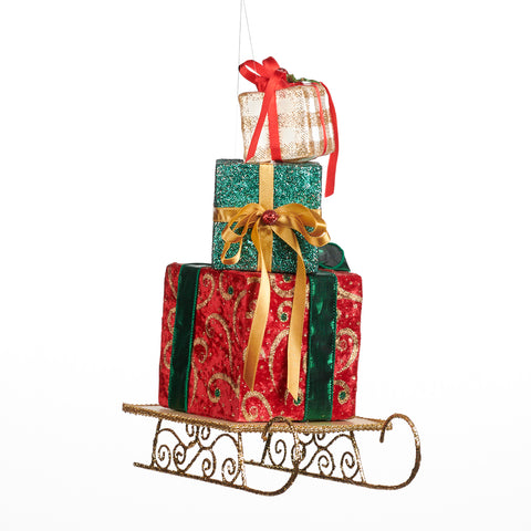 Slitta Decorativa con Pacchi Regalo Natalizi Rosso e Verde 31 cm – Goodwill