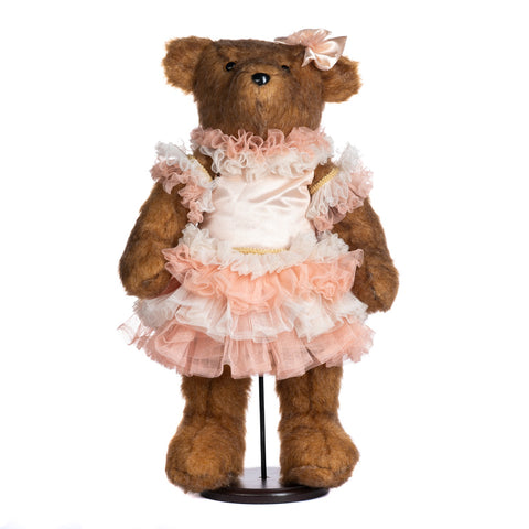 Orsetta Ballerina con Supporto “Ballerina Bear Doll” - Goodwill 46 cm Marrone e Rosa