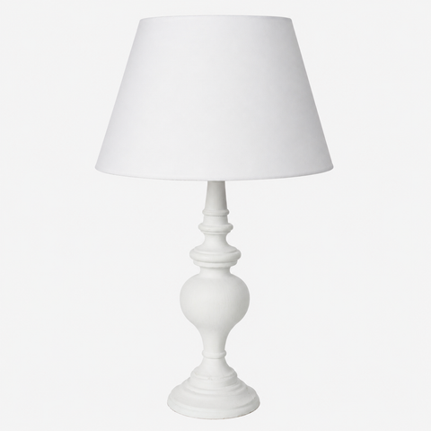 Lampada Shabby Chic "Ines" con Cappa Bianca - H.55 cm