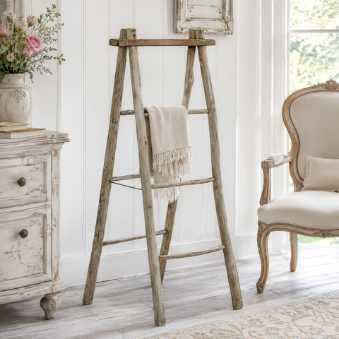 Scala Decorativa in Legno Pieghevole - 53x65x123cm