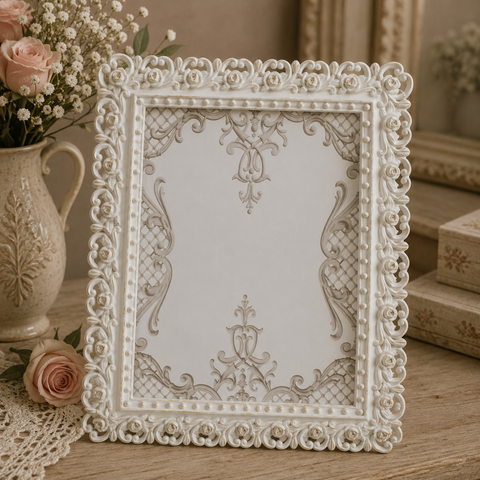 Portafoto “Dot Rose” Bianco in Resina – 10x15, 13x18 o 20x25 cm