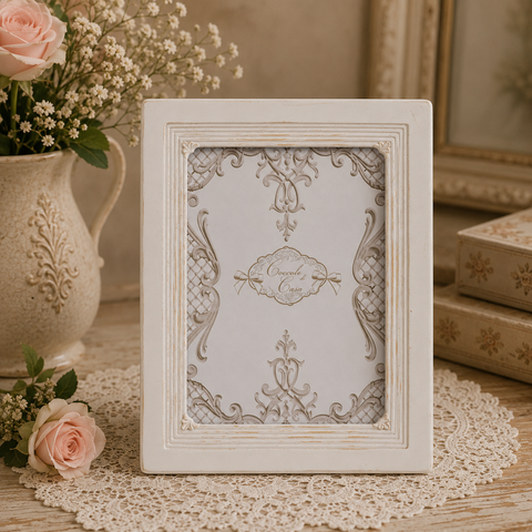 Marco de fotos "Dely" Shabby Chic en blanco, 10 x 15 cm: elegancia y estilo para tus recuerdos.