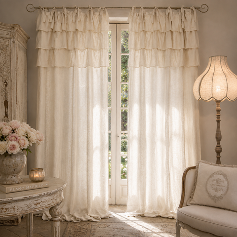 Pair of Etoile Curtains with Rouches