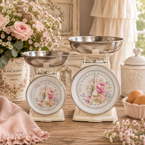 Bilancia da Cucina Retrò Beige Marie - Isabelle Rose, 21x21,5x26cm