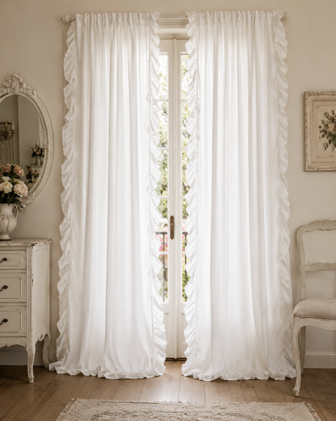 Coppia Tende Veronica con Volant - 140x290 cm