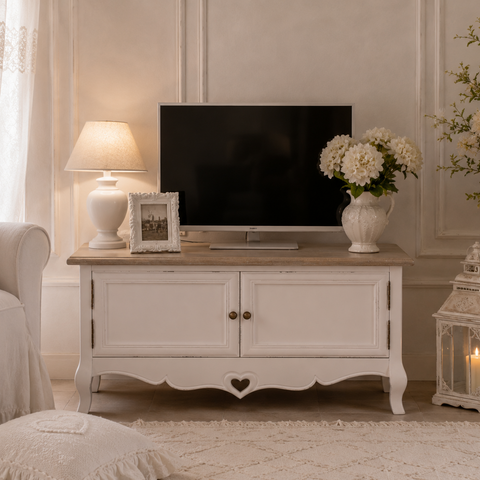 Mobile Porta TV Piccolo in Legno Shabby Chic - 84x40x46 cm