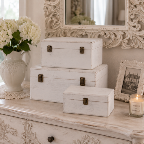 Bauletto Shabby Chic in MDF Sbiancato - Varie Dimensioni