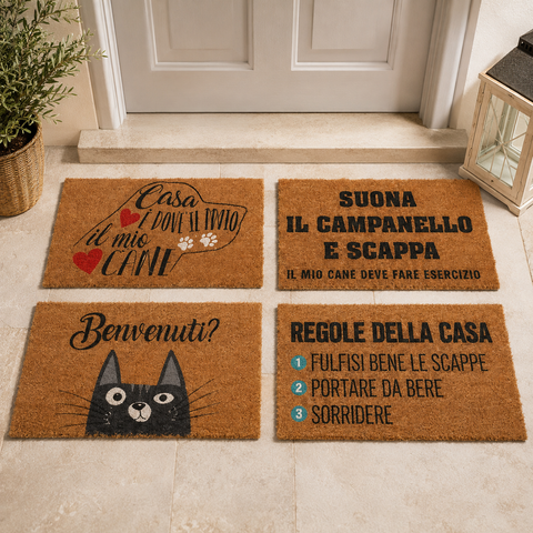 Zerbino d'Ingresso in Fibra di Cocco con Scritte Divertenti - 33x60cm