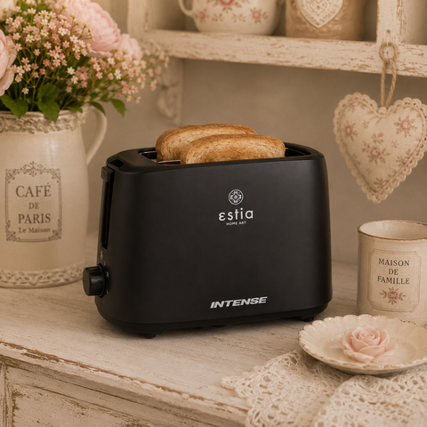 Tostapane 2 Fette "Intense" Nero Opaco 750W, Estia Home