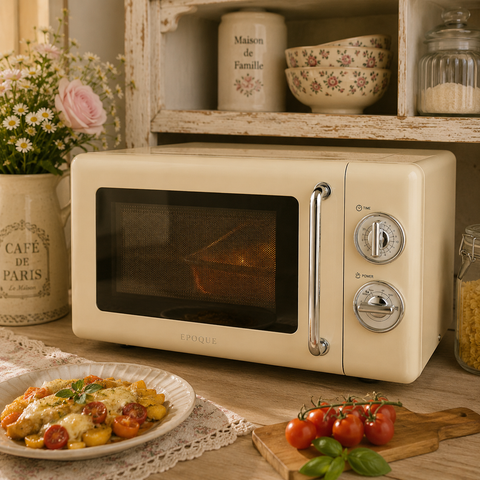 Forno a Microonde Retrò "Epoque" Crema 20LT 700W, Estia Home